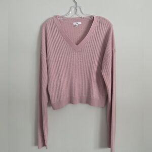 BP. | V-neck Ribbed Sweater Mauve Pink Sz 2X